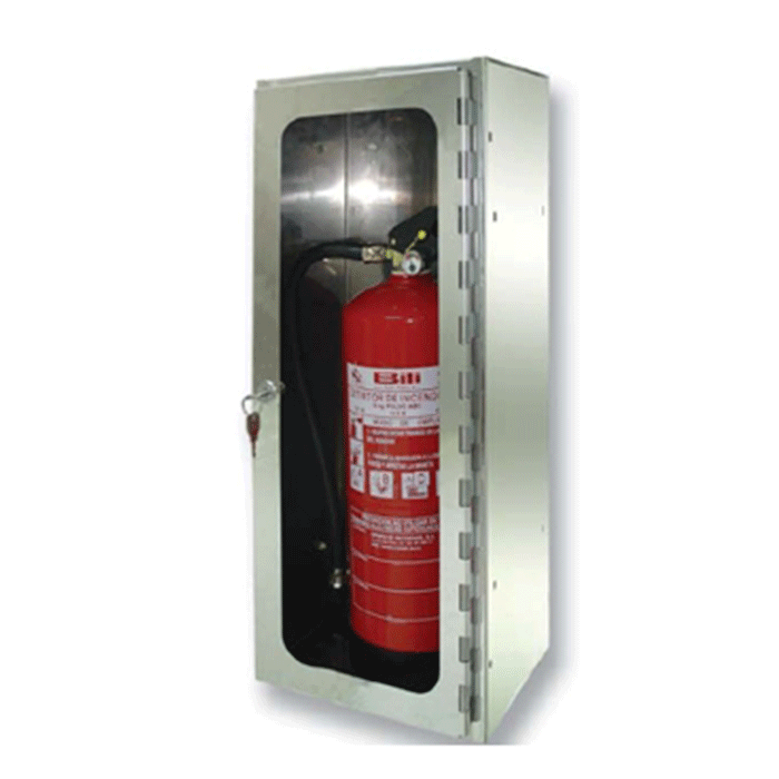 INTERIOR FIRE EXTINGUISHER CABINETS WITH STAINLESS STEEL FINISHES